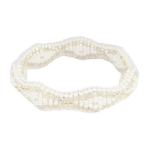 House Of Orishas Ilde Semi Elastico de Obatala - Silver Plastic Round Beaded Necklace