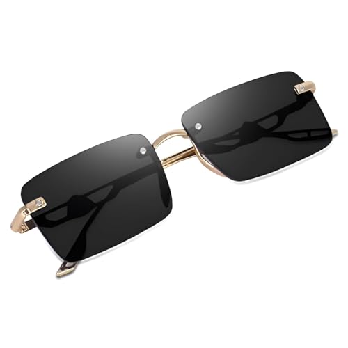 Image of IFLASH UV Protected Rectangular Rimless Sunglasses for Men and Women