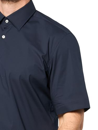 BOSS Men's Stretch Poplin Short Sleeve Button Down Shirt3