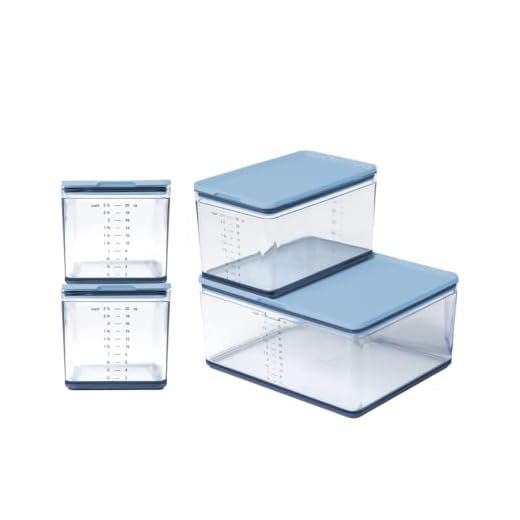 Prepdeck Food Storage Containers from 20% More Capacity - Streamlined & Stackable - Super Seal Lids - Measure in ml, oz & Cups - Color-Matched Grippy Silicone Foot Trim - 3 Size Options, 5 Colors
