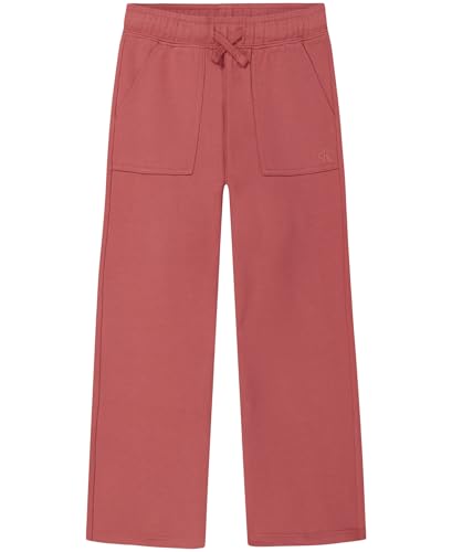 Calvin Klein Girls' Pull-On Cozy Lounge Pant, Soft & Comfortable, French Terry Mauvewood, 12-14