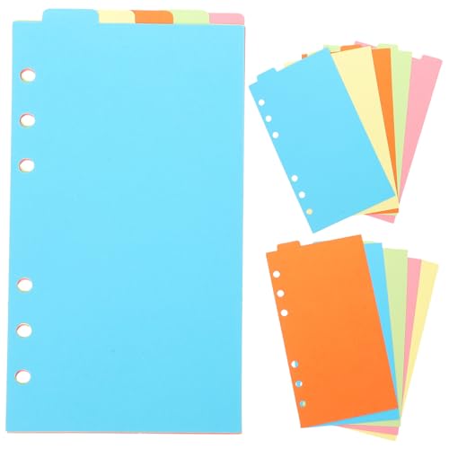 HOMOBABE 6セット カラフル索引タブ仕切り紙 ルーズリーフ用類リフィルペーパー 学習ノート整理オーガナイザー