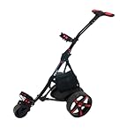 M.Y Pro Series Electric Golf Trolley Black & Red | 18 Hole Lead Acid Battery Golf Trolley | 9 Speed Auto Distance Function | Easy To Assemble | Over £100 Free Accessories