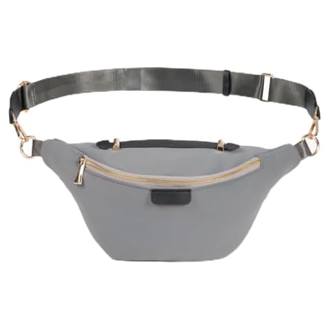 Zodaca Gray Oversized Fanny Pack, Plus Size Crossbody Bag with Adjustable Belt Straps, Fits 42-54 Inch Waist Cover