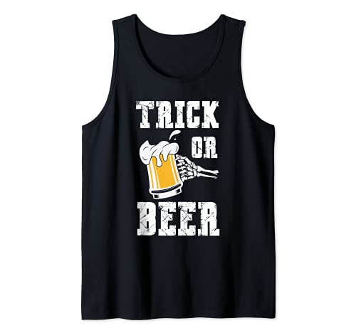 Trick or Beer Funny Party Halloween Camiseta sin Mangas