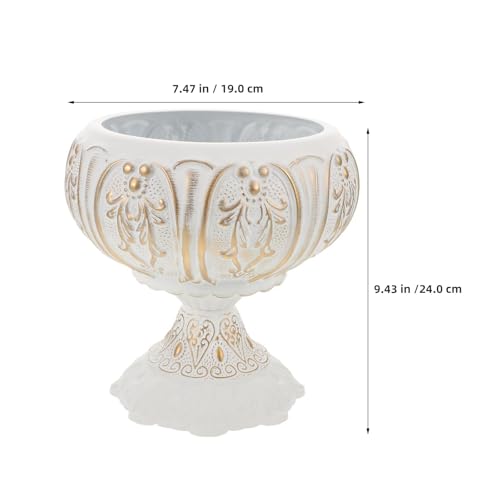 Pot rustique polyvalent en métal blanc patiné au design rétro soigné