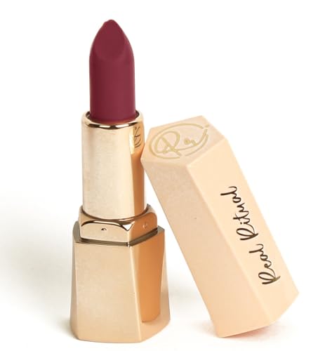 The Real Ritual Crème Matte Lipstick,Hydrating,Powder Matte,Pigmented,Waterproof,Long lasting Bullet Lipstick ...