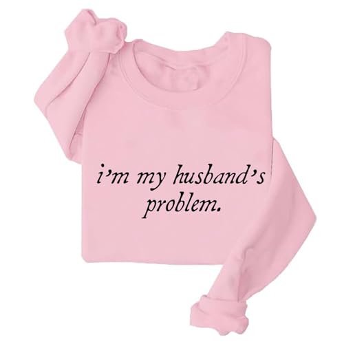 Image of TONGCHEN Funny Couple Gift Marriage Wife Husband Sweatshirts for Women I