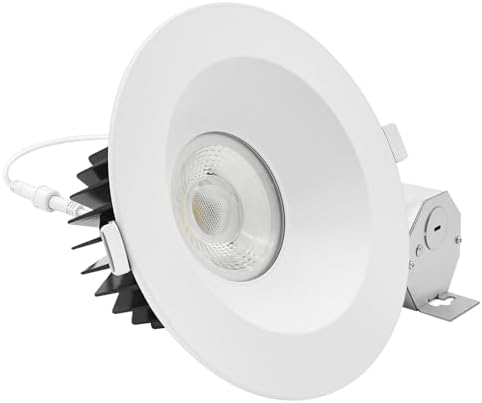 LUXRITE 6 Inch LED Recessed Light, Regressed Spotlight with Round White ...
