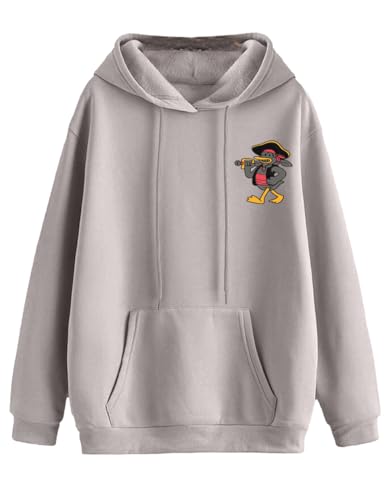Image of JUNEBERRY Cotton Poly Fleece Oversized Fit Black, Green, Magenta, Mustard, Orange, Purple, Blue, Off White & Grey Graphic Printed Full Sleeve Hoodie for Women