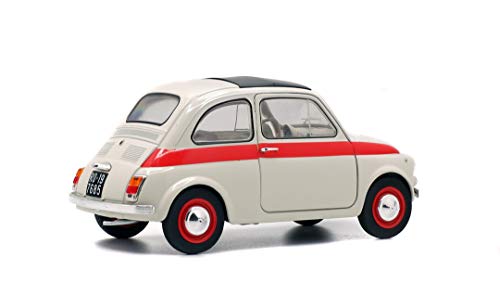 Solido 421184330 1:18 1960 Fiat 500L Nuova Sport-Crema/Rosso, Nero