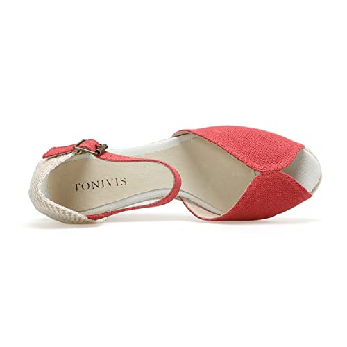 Image of Women's Espadrille Wedge Sandals Closed Toe Lace-Up Shoes