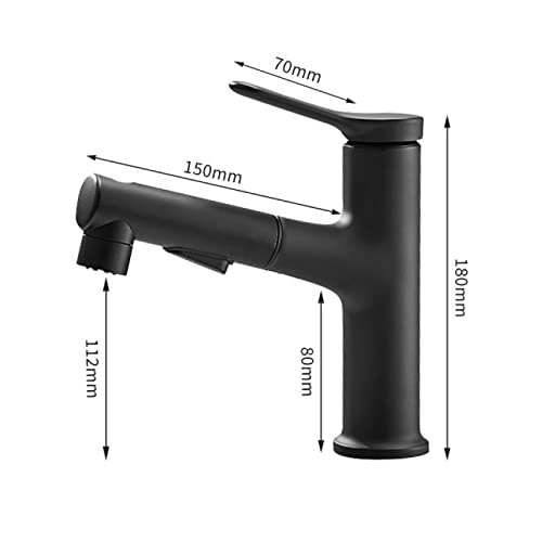 Robinet de salle de bain extractible eau chaude et froide monotrou