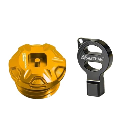 Für KTM 890 L/R Adv Abenteuer Rally 890Adv Manipulationssichere Motorräder Diebstahlsicherung Motoröl-Einfülldeckel Steckerabdeckung(Gold-Adventure)