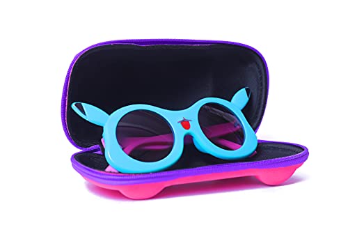 Image of Koochie-Koo Attractive Cool UV Protective Platic CuteFull Frame Sunglasses With Car Shaped Storage Box, Black Lense Stylish Sunglasses For Boys And Girls From 2-6 Years (Pack Of 1, Blue)