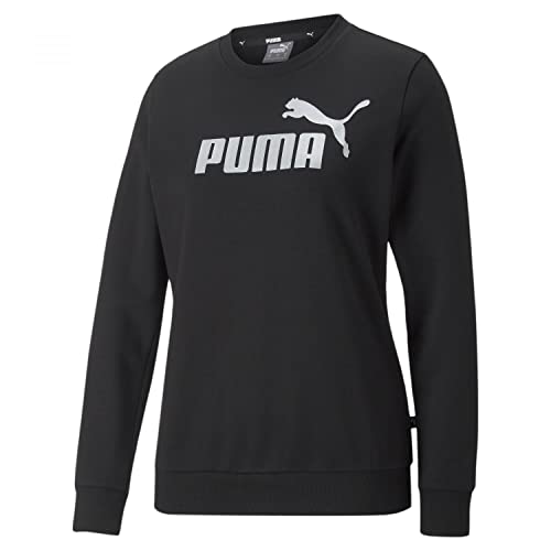 PUMA Ess+ Metallic Logo Crew FL t-shirt femme noir en coton