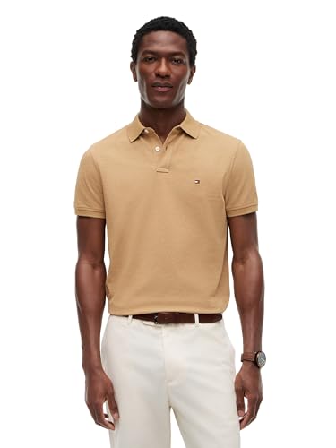 Image of Tommy Hilfiger Men's Short Sleeve Polo Shirts in Regular Fit With Stretch and Organic Pique Cotton