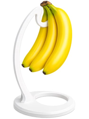 White Banana Holder Banana Hook Banana Tree Stand Fruit Bowl with Banana Hanger Fruit Stand Banana Stand Fruit Holder Bannana Stands Banana Storage Banana Stand Hook
