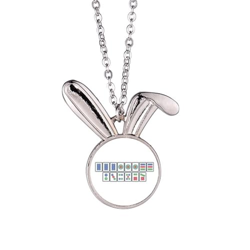 Collier lapin Mahjong en style Art déco pour femme