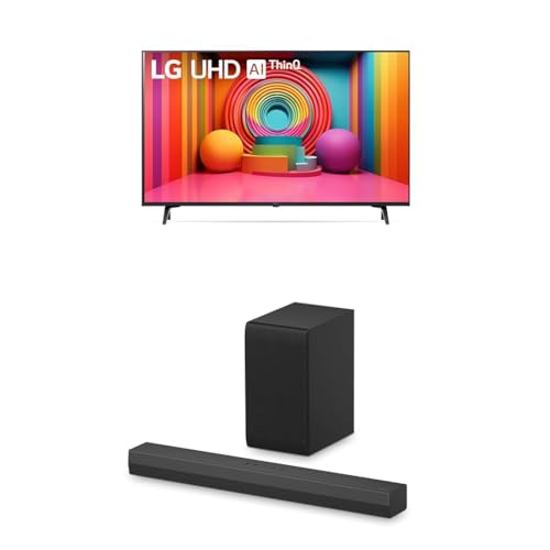 Image of LG 43-Inch Class UT75 Series LED Smart TV 4K Processor Flat Screen with Magic Remote AI-Powered with Alexa Built-in (43UT7590PUA, 2024),LG 2.1 ch.Sound Bar with Bluetooth Connectivity