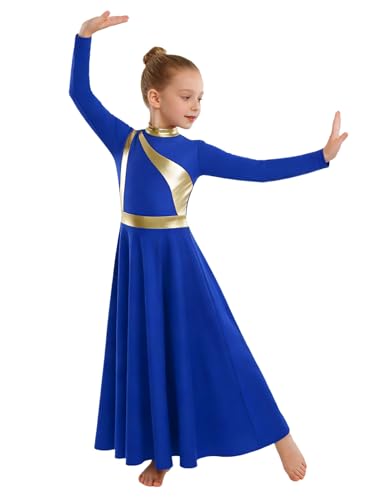Robe de danse de louange pour filles Feeshow à manches longues