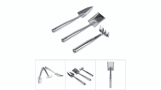 Set Mini Herramientas de Jardín Acero Inoxidable 3 Piezas miniatura 7