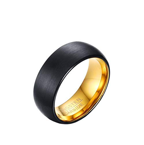 Bague carbure de tungstène PAURO anneau demi-jonc comfort fit pour homme femme