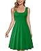 Herou Women Summer Beach Casual Flared Midi Tank Dress (Medium, Dark Green)