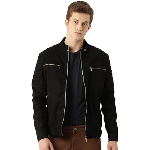 Mens Suede Faux Leather Jacket