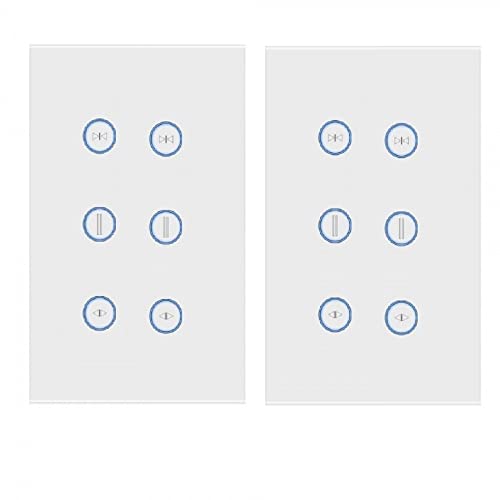 Jinvoo Smart WiFi Smart doppia tenda Interruttore otturatore funziona con Alexa Assistente Google Telecomando e programma Cavo neutro necessario Hub non richiesto Certificato CE REACH (2 confezione)