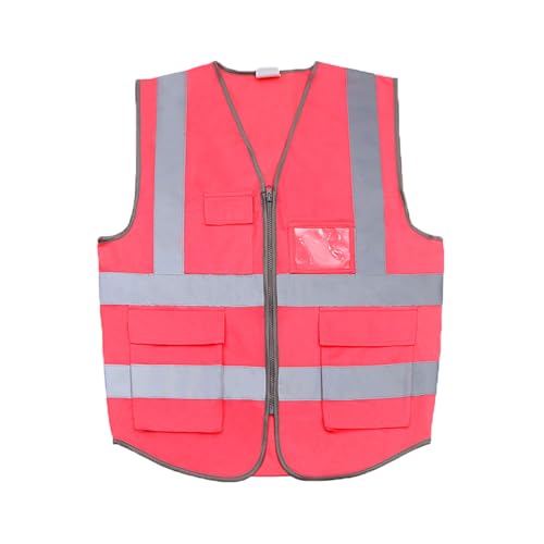 Gilet de sécurité en maille haute visibilité rose esmen veste de travail réfléchissante XXXL