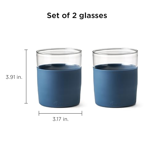 Image of Rabbit Freezable Whiskey Glasses, Set of 2 Chilling Whiskey Glasses with Silicone Sleeve, 8oz No-Dilution Glasses for Whiskey, White Wine and Cocktails, Keep Drinks Cold for Hours, No Ice Needed | Ideal for whiskey, white wine & mixed drinks, chills without ice, keeps drink cold, full flavor, glass construction