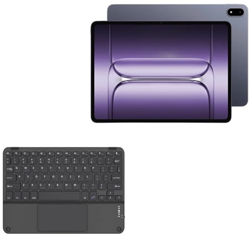 BoxWave Keyboard Compatible with OnePlus Pad 3 - SlimKeys Bluetooth Keyboard with Trackpad, Portable Slim TouchPad - Jet Black