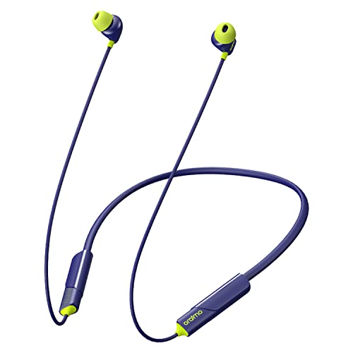 Oraimo Shark 4 Bluetooth Neckband Wireless in Ear Earphones Deep Bass,20Hrs Playtime,ASAP Charge,ENC Tech,Low-Latency Ergonomic Neckband, Sweat-Resistant Magnetic Earbuds, Dual Pairing