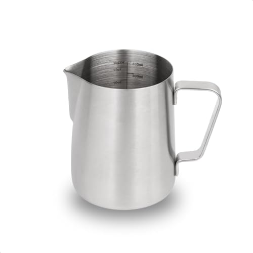 Comparison: Best Cappuccino Accessories 10 watchget Stainless Steel Milk Frothing Pitcher 12oz/350ml - Espresso Steaming Pitcher for Cappuccino, Latte Art, Coffee Machine Accessories Milk Jug Milk Frother Cup, Matt Silver
