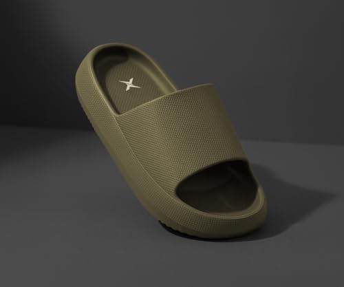 Image of Kraasa Cloudfoam Pillow Slippers for Men Non Slip Quick Drying Shower Slides Bathroom Sandals | Ultra Cushion | Thick Sole