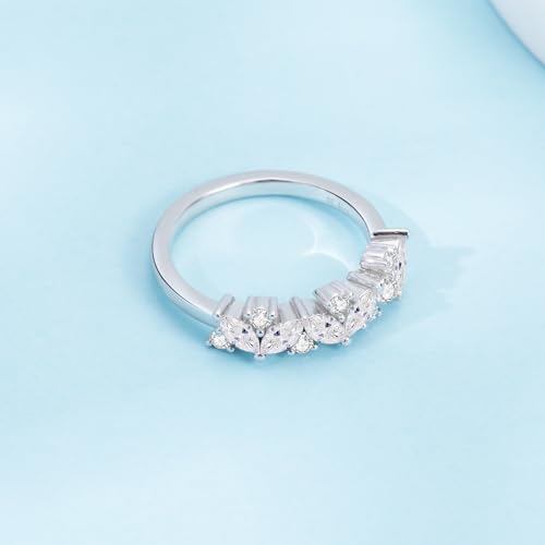 Moissanite Wedding Band for Women, Marquise and Round D Color VVS1 18k Gold Plated 925 Sterling Silver Moissanite Jewelry with GRA Certificate of Authenticity4