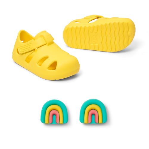 Ten Little Splash Sandals for Baby, Toddler & Kids, Adjustable, Closed Toe Water Sandals for Boys and Girls - Lightweight, Quick Drying Kids Water Shoes, and Flexible EVA with Traction - Daisy Yellow