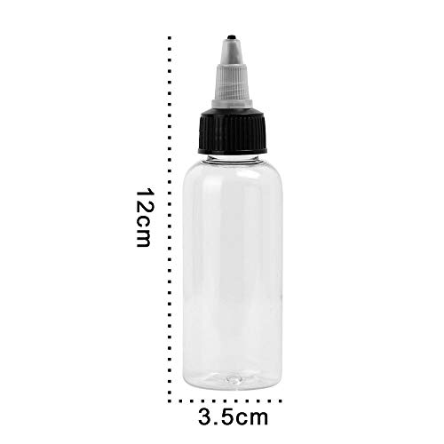 BAMTTOO 30ml Empty Tattoo Ink Bottles 10pcs 1oz Tattoo Twist Cap Plastic Clear Transparent Tattoo Pigment Container Bottle Tattoo Supplies (10pcs 60ml) - Image 4