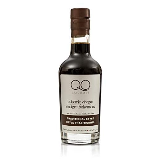 QO Thick Aged Balsamic Vinegar of Modena | Traditional Style | Gourmet Premium Dense Italian Vinegar | Aceto Balsamico di Modena | All Natural | Aged in Wooden Barrels | Crafted in Modena | 8.5 fl.oz