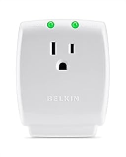 Belkin 1-Outlet Home Series SurgeCube - Grounded Outlet Portable Wall Tap Adapter with Ground & Protected Light Indicators for Office, Charging Brick - White, ABS, 885 Joules