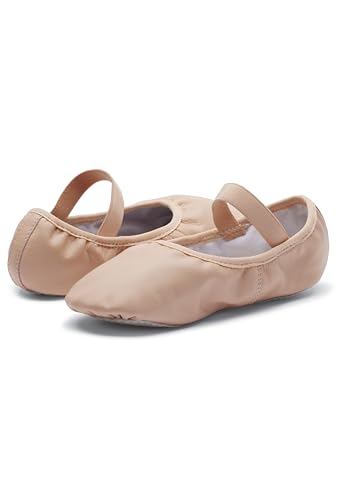 Balera No-Tie Leather Full-Sole Ballet Shoe for Girls Perfect for Dance