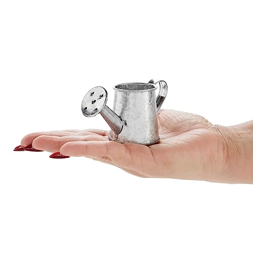 Juvale Mini Watering Can - 3 x 1.6 in, Silver, 12-Pack - Plant Waterer & Indoor Water Pot for Plants - Garden Watering Can & Home Decor Accessories