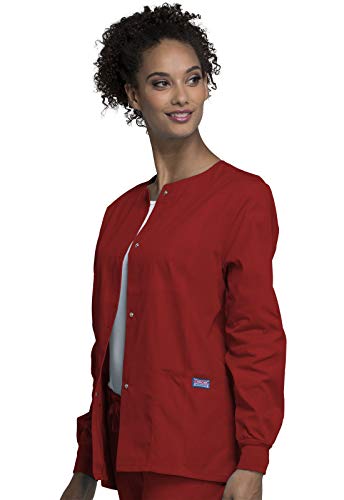 Cherokee Women's Snap Front Warm Up Jacket, Red, 5X-Large - Thumbnail 2
