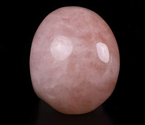 Calavera de Cuarzo Rosa Tallada 2.0" Escultura de Arte miniatura 6