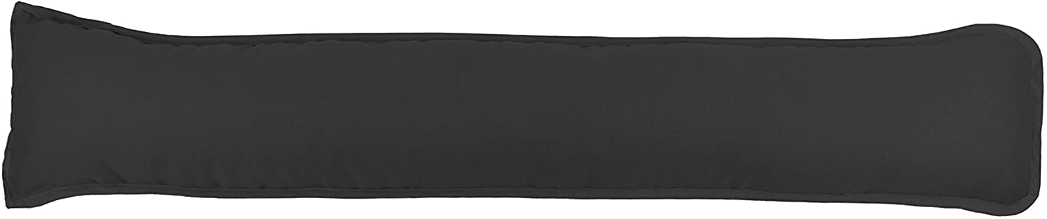 Plain Dyed Fabric Draught Excluder Decorative Door/Window Draft Guard/Energy saver (Black, 1)