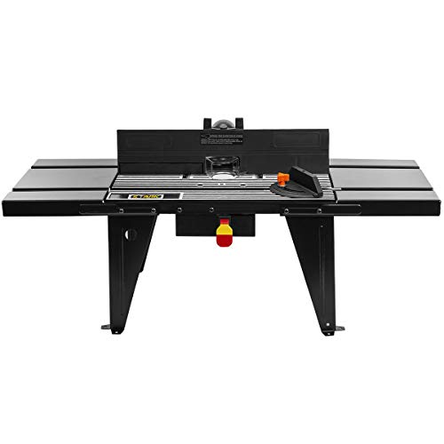 Xtremepowerus Deluxe Bench Top Aluminum Electric Router Table Wood Working On/Off Swtich Craft Diy Benchtop (34" X 13") -Black #TOP1