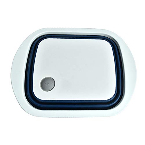 HAOXIANG Múltiples Funciones Portable Tabla de Cortar, Tablas de Cortar de plástico, 3 en 1 de Lavado y desagüe Cocina Cesta para la Cesta del almacenaje de Frutas y Verduras se lavan,Azul