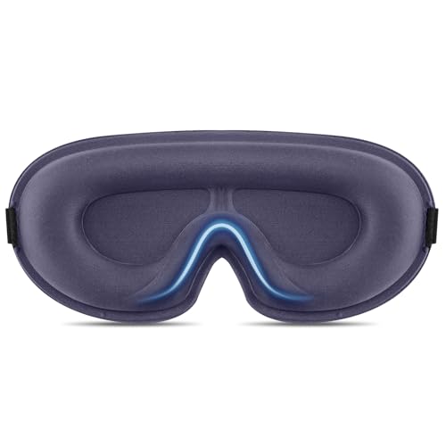 Image of Tobfit Blackout Sleep Mask for Women Men Zero Eye Pressure Eye Mask, Lycra Fabric 3D Ergonomic Design Eye Movement and Eyelash Friendly, Ultra Comfortable Blindfold for Sleeping Blue-Gray