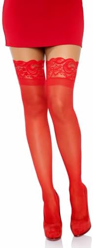 Leg Avenue Womens Stay-Up Lace Top Thigh Highs